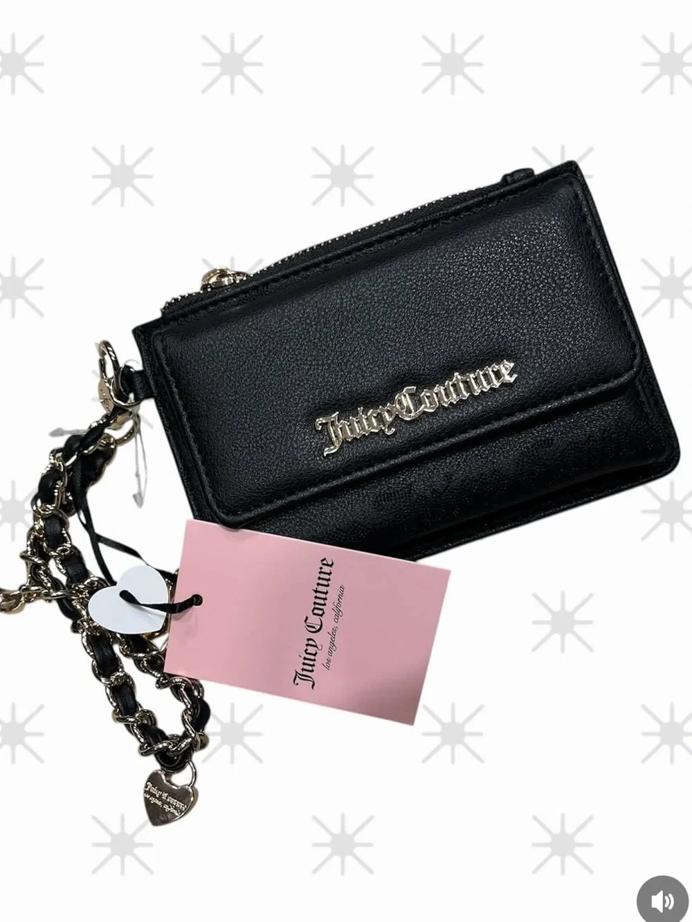 Juicy Couture Pink and Black Princess Charm Wrislet w/Dual Fold